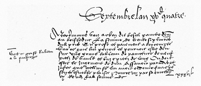 Eerste handgeschreven factuur